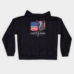 Australian Cattle Dog Mom American Flag Kids Hoodie